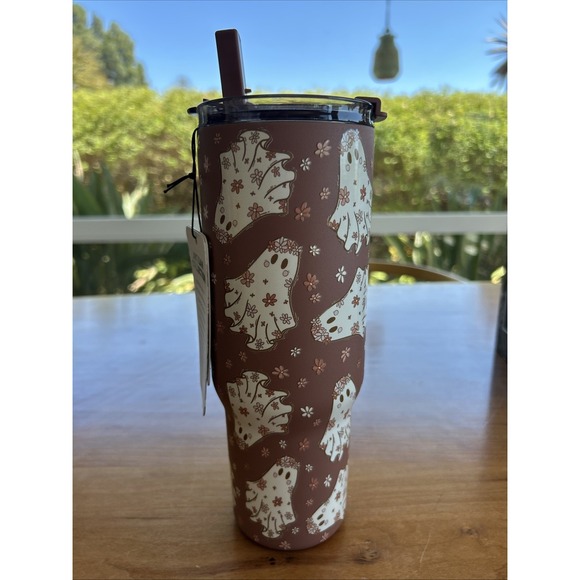 Hydrapeak Other - Hydrapeak Floral Ghost‎ 32oz Tumbler with Flip Straw Lid - Spooky Cute Halloween